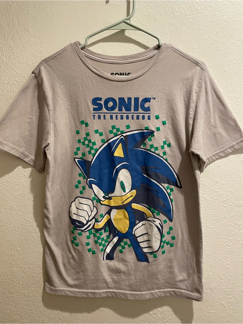 SEGA Sonic The Hedgehog Boys Gray Graphic T-Shirt Mad Engine Size 2XL